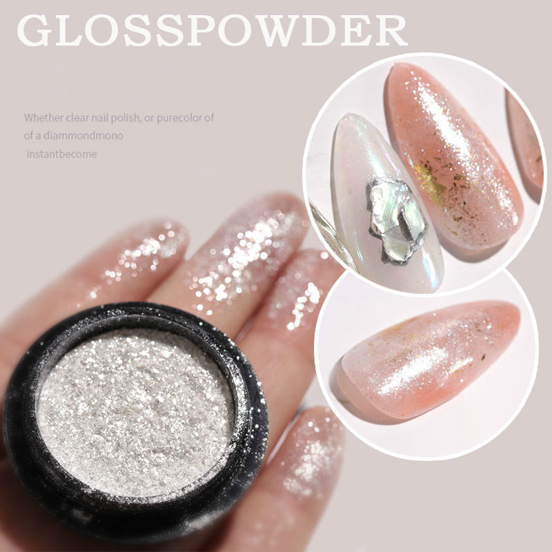 

Flash Glitter Powder Mermaid Scales Dust Polarized Fairy Fine Chrome Pigment Gel Polish Nail Decoration For Manicure DIY Silver