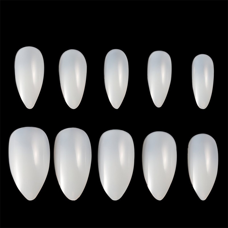 

600PCS 10 Sizes Fake Nail Oval Tips Full Cover Claw Artificial Nails Natrual Color False Nail Tips Manicure Art Tip H036, Natural color