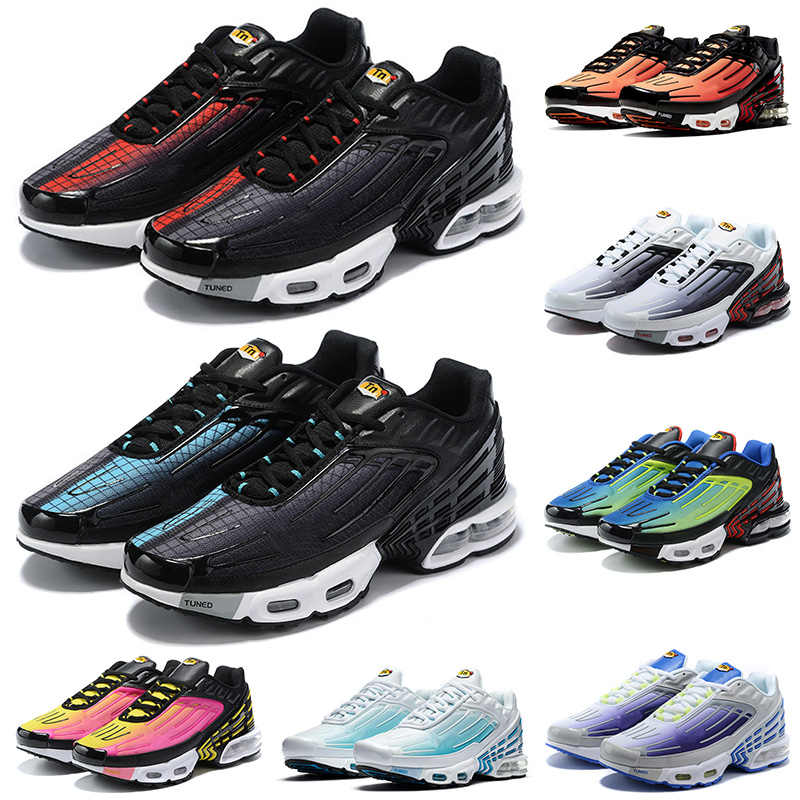 

NEW TN 3 2020 womens mens running shoes Laser Blue Tiger black Cushion Athletic Shoes TN Plus 3 III Snaikers OG Ultra Trainers, Item14 black grey with white 39-45
