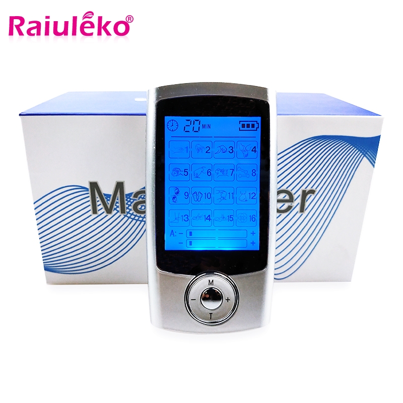 

16 Modes EMS Muscle Stimulator Pulse Tens Acupuncture Body Massage Digital Therapy Massager Pain Relief Body Slimming 2 Output