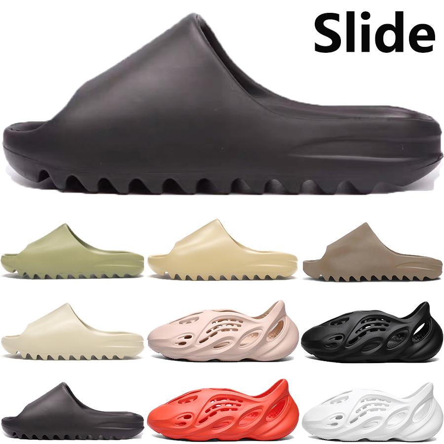 

2020 New Foam Runner Slipper Sandal Shoes Men Women Resin Bone Desert Sand Earth Brown Soot Triple Black Total Orange Slide Sandals