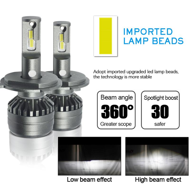 

1set*Car LED Headlight Bulbs 72W 8000LM H4 LED Headlight H7 H4 5202 H13 V70
