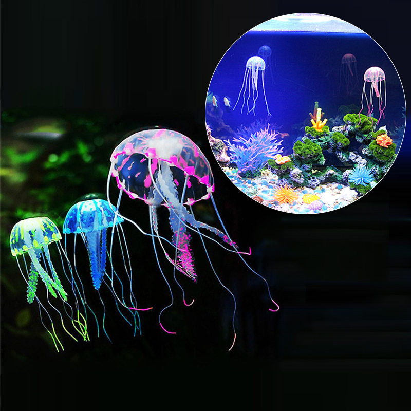 

Glowing Effect Artificial Jellyfish Silicone 6 Color Decoration Fish Tank Aquarium Emulation Colorful Mini Submarine Ornament