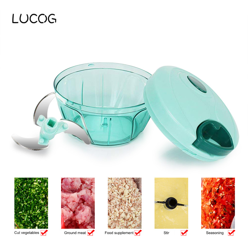 

LUCOG Powerful Household Meat Grinder Hand-power Chopper Mincer Mixer Blender to Chop Meat Fruit Vegetable Nuts Herbs