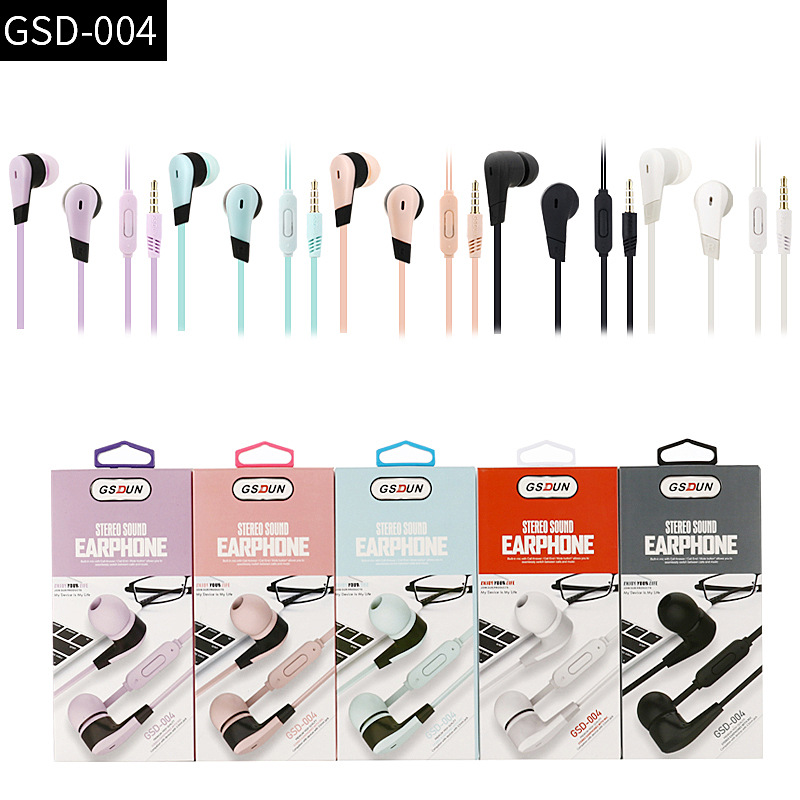 

new In-ear earphones are available from universal earplug manufacturers for iPhone and Android wire-controlled mobile phones, Mixed color