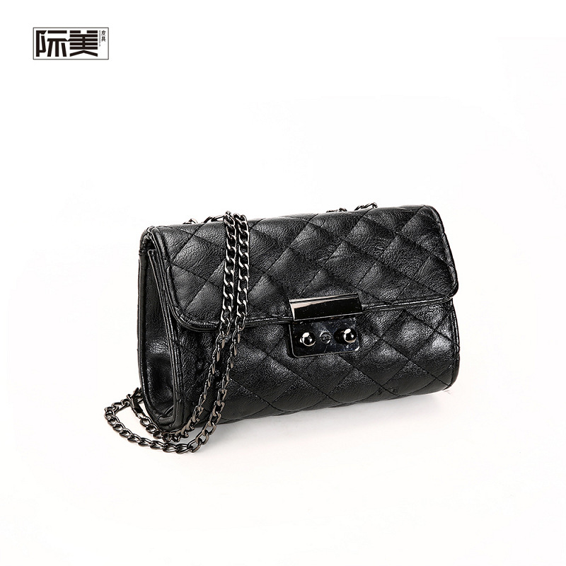 

Women's bag 2020 new Korean version of the chain diamond bag shoulder diagonal female wild small square, Black