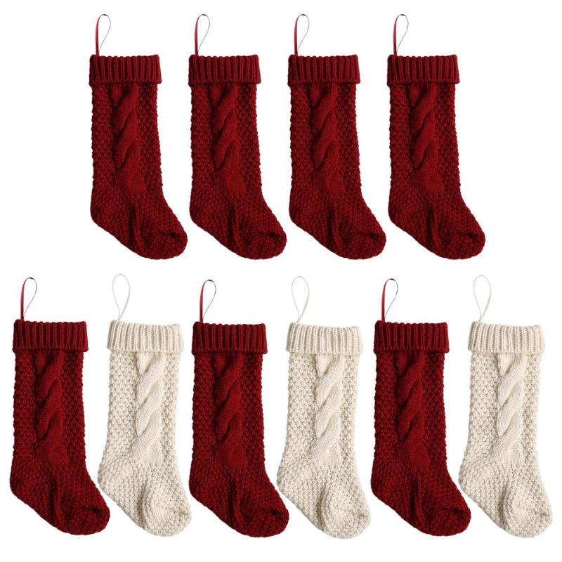 

4/6 Pairs Christmas Knit Stockings Skillful Manufacture Superior Quality Xmas Tree Candy Gift Bag Hanging Decoration