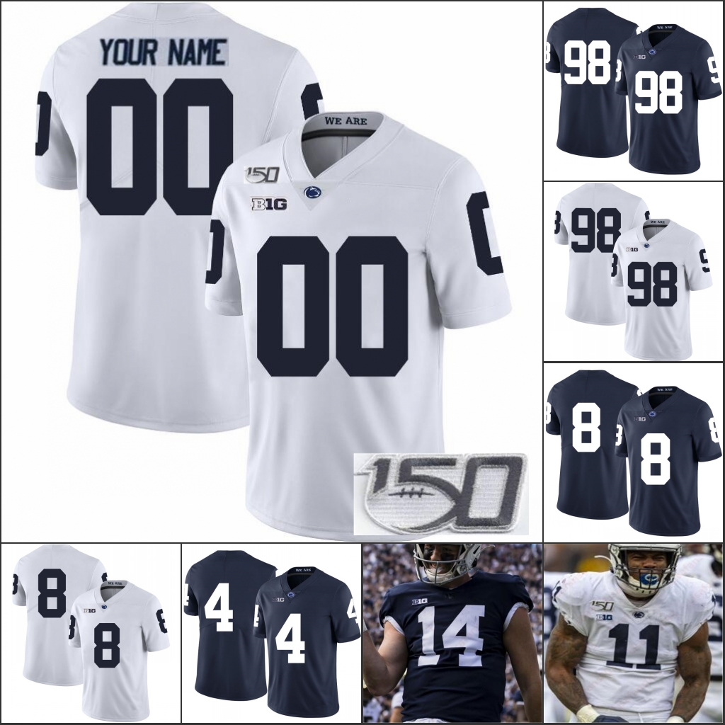 

PSU PennState Football stitched Jersey NCAA College Tamba Hali LaVar Arrington Courtney Brown Aaron Maybin Chris Godwin Devyn Ford, Blue