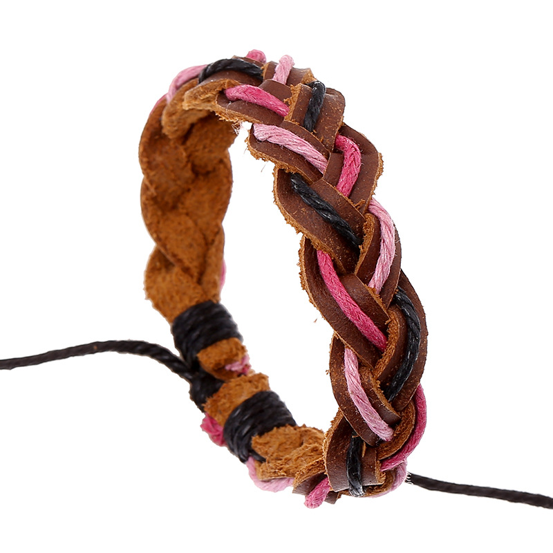 

Multi-layer Weaving Man Woman Bracelets Rope Leather Bracelets Vinatge Handmade Bileklik Adjustable Casual Bnagles Unisex