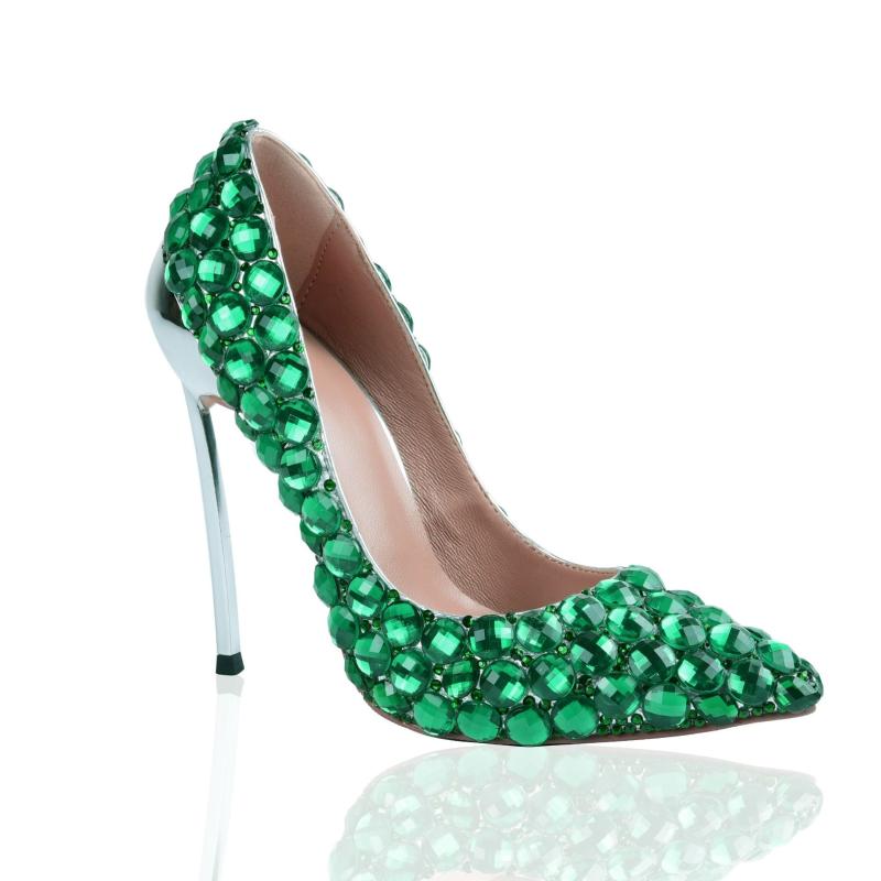 

Dream2020 Red High-heeled Net Women's Kitten Heel Fashion Korean Version of the Versatile Rhinestone Thin Shoes, Green