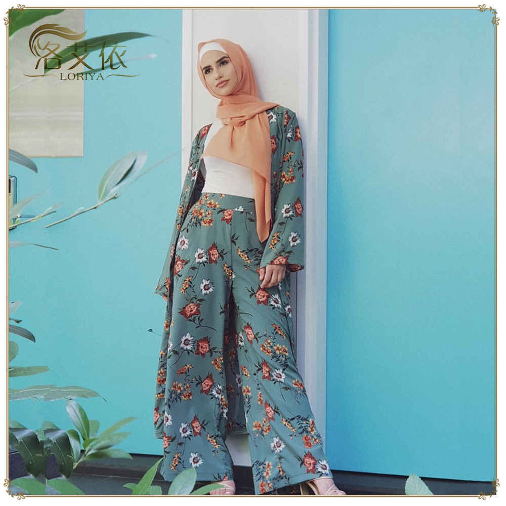 Abaya Kimono Set Kaftan Robe Dubai Islam Muslim Hijab Dress Caftan Marocain Ramadan Elbise Qatar Oman Turkish Islamic Clothing-image-579417416