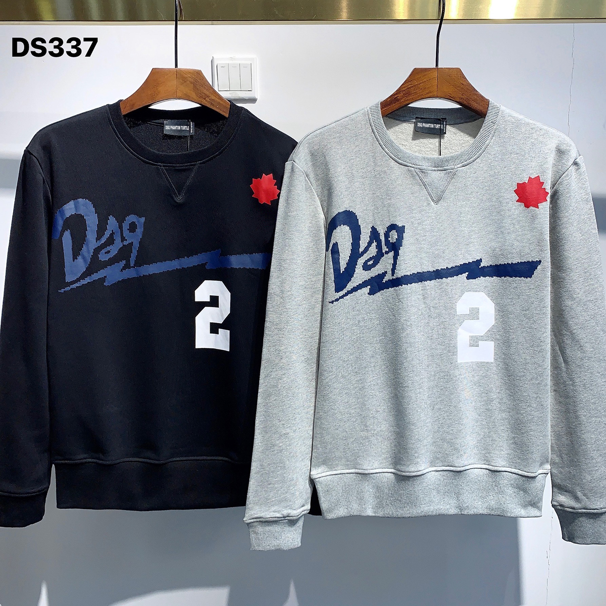 

DSQ PHANTOM TURTLE Hoody New Mens Designer Hoodies Italy fashion Sweatshirts Autumn Print DSQ Hoodie Male Top Quality 100% Cotton Tops 01207, Gray