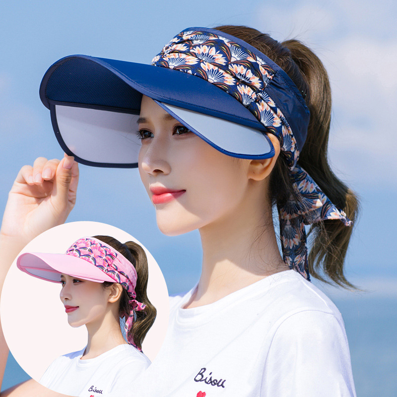 

Fashion Summer Bow Sun Hats Women outdoor sunblock travel empty sunshade hat summer beach hat women Caps Wide Brim, As shown