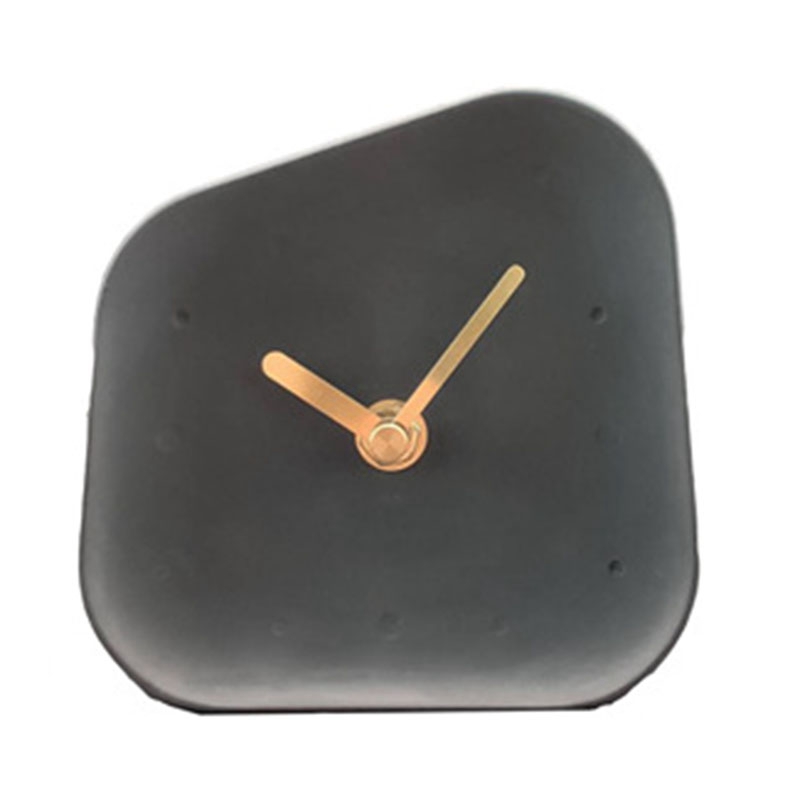 

Nordic Home Decoration Accessories Geometry Shaped Cement Table Clock Desktop Decoration Mute Concrete Small Desk Clock Black