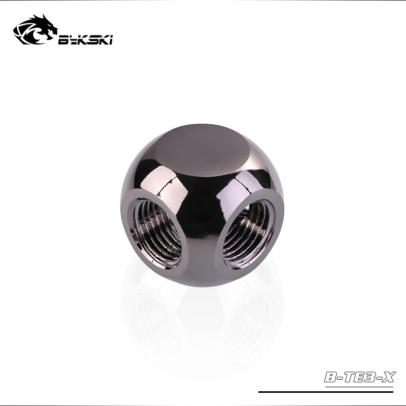 

BYKSKI G1/4'' 3 Way Cubic Spliter Water Cooling Necessary Accessories Adapter,Black,White,Silver,Gold,Blue,B-TE3-X