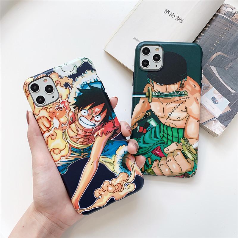 

Luxury Designer Cartoon One piece ZORO soft case for iphone 11 pro x xs max xr 8 7 6 6s plus matte silicone cover Luffy coque fundas capa, Mix colors