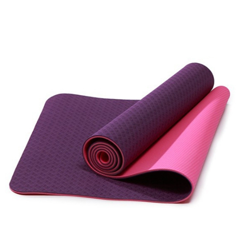 

Two-Color Non-Slip Yoga Mat Sports Mat 183X61cm Gym Home Fitness Tasteless M, Red