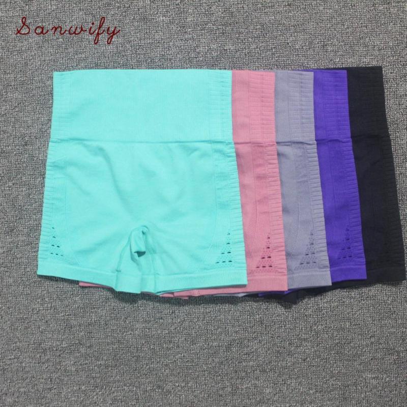 

Energy Seamless Gym Shorts Women High Waist Biker Shorts Fitness Sports Push Up Spandex Yoga Short Running Workout Tights, Purple