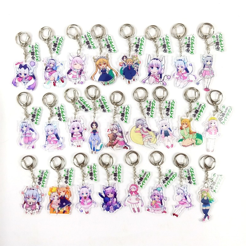 

Keychain Man Key Chain Women Keyring Toru KannaKamui High Quality Lovers Key Ring Acrylic Miss Kobayashis Maid Porte Clef