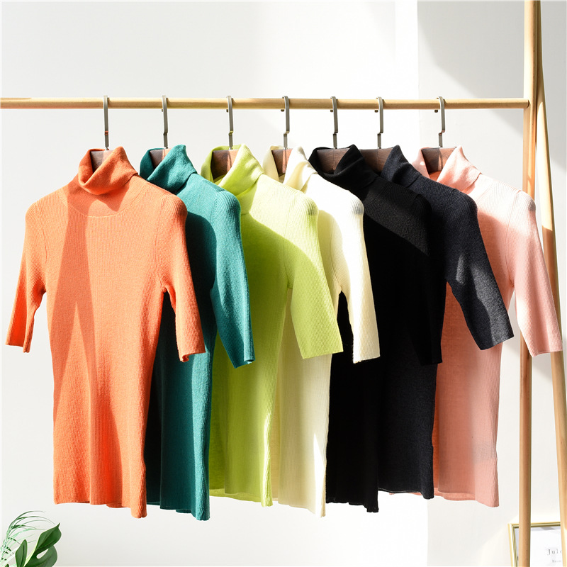 

Women Sweater Classic Knit Turtleneck Wool Pullover Sweater, Black