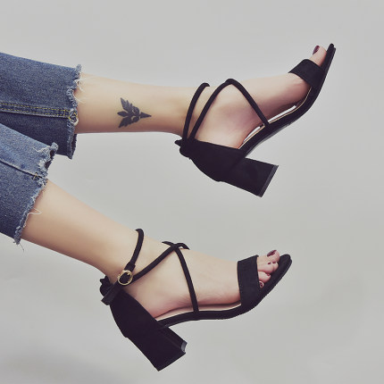 

Sandals female fairy wind summer 2020 new fashion wild ins tide fashion with wild Roman high heels, Pink