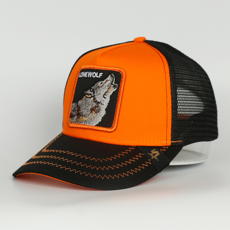 

Gorras Hot Selling Multi Color Animals LONE WOLF Breathable Mesh Trucker Hat Outdoor Sports Baseball Cap men, Blue;gray