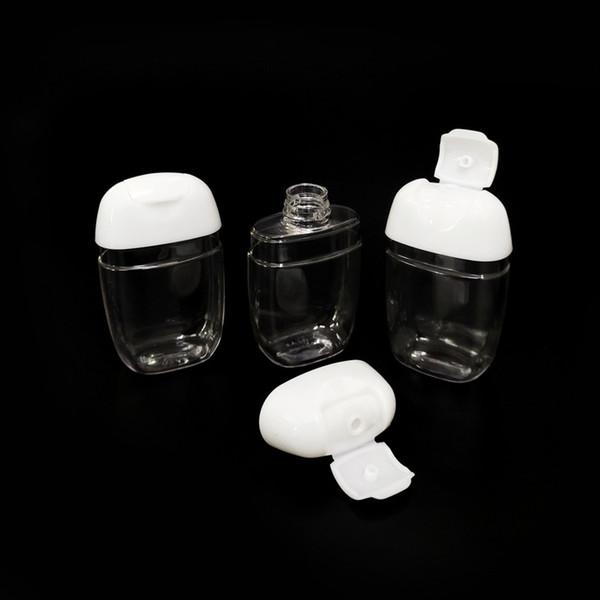 

30 ml Hand sanitizer plastic bottle flip bottle petg small sample pack bottle portable hook Jars Portable Key Ring Clear