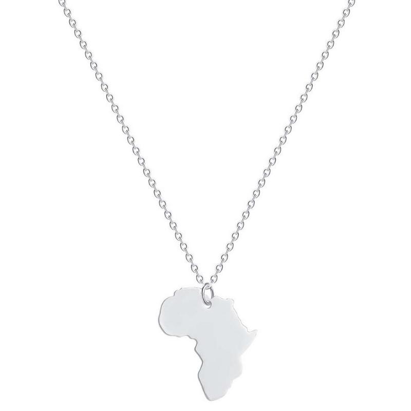 

Stainless Steel Africa Map Pendant Choker Collar Necklace Clavicle Necklaces Africa Pendant Choker Collar Necklace Women Jewelry