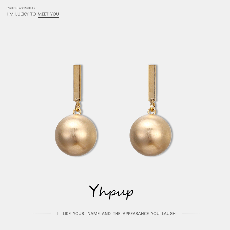 

Yhpup Fashion Classic Round Dangle Earrings Copper Gold Metal Earrings High Quality Brincos for Women Party Jewelry Gift 2020