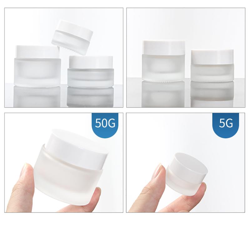

30g 100pcs/lot Empty frosted Glass Jar Straight Sided Cream Jars 1oz cosmetic container