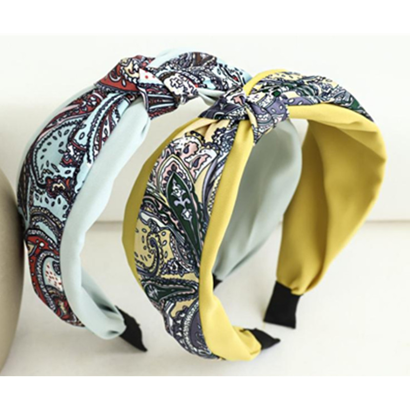

Top Knot Head Band National Style Print Hairband for Women Headdress Wide Headband Adults Girls Hair Accessories Hair Headband