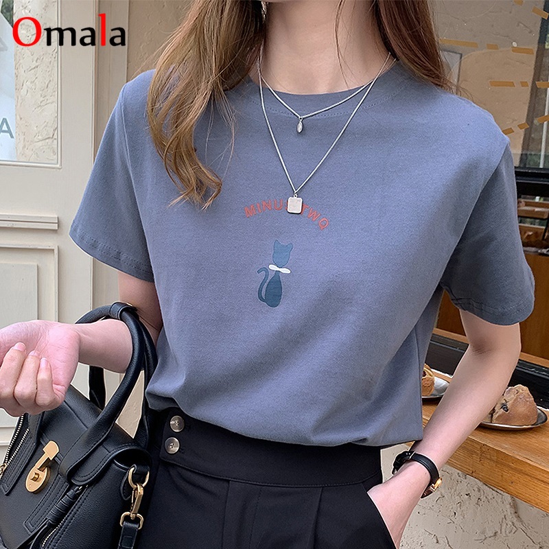 

summer New Women T-shirts Casual Harajuku letter Printed Tops Tee Female T shirt Short Sleeve Simple T shirt For Womens Clothing, Xian 493 bai
