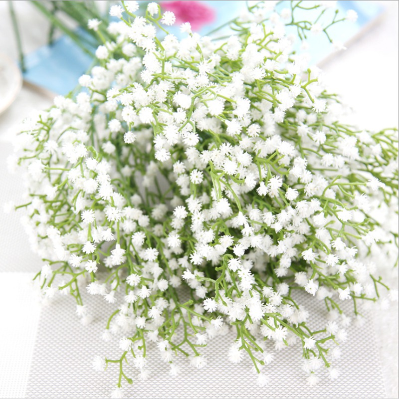 

Explosion Fake plastic flower gypsophila Artificial flower Wedding vases for home decor diy gifts Holiday supplies Dining table, White