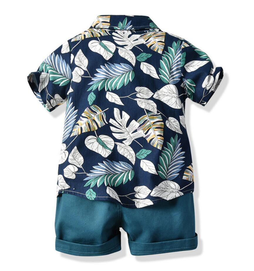 

Summer Children Boy Clothes Fashion Sets Kids 2pcs Short Sleeves T-Shirt Toddler Suits Camouflage Shorts Child Clothes Suit, Green