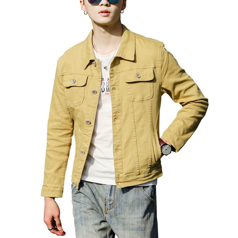 

Mcikkny Spring Autumn Mens Slim Casual Denim Jackets Trun Down Collar Short Jeans Jackets Male Clothing Size -4XL, Black