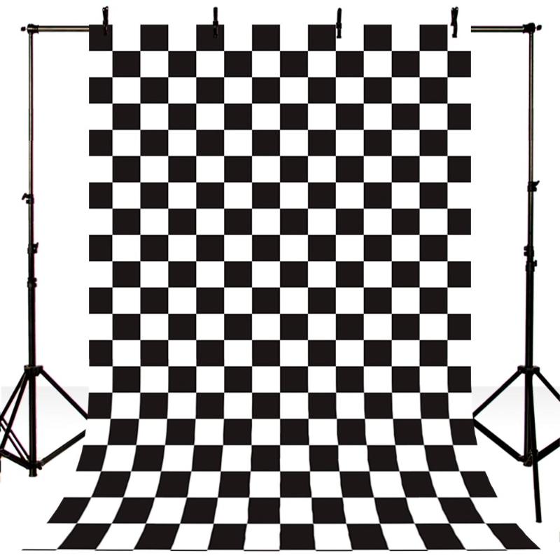 

Newborn Photography Backdrops Vintage Checkerboard Photo Background for Photo Studio Black and White Square Lattice Backdrop