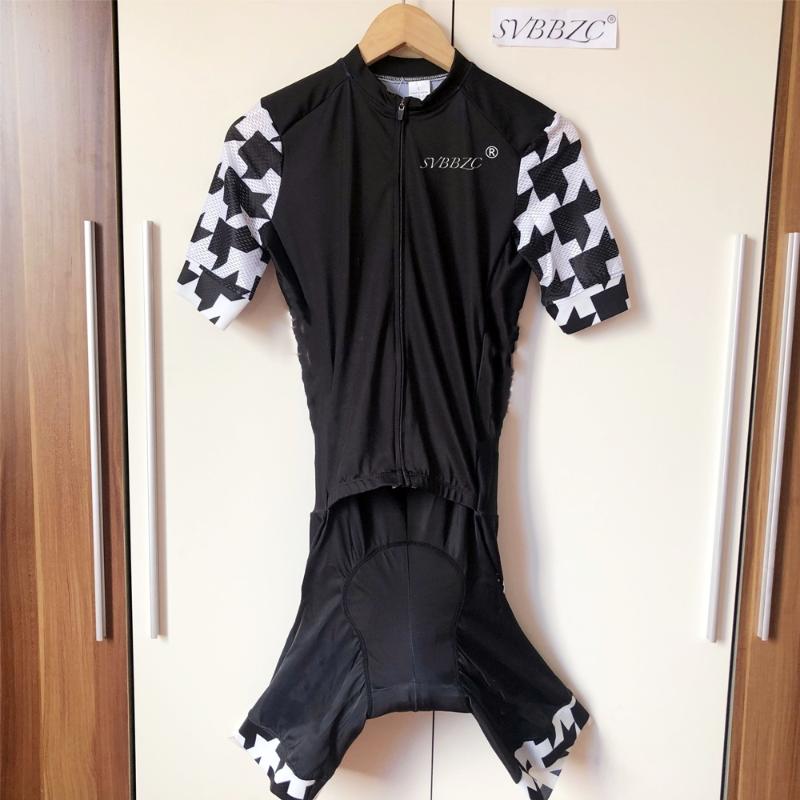 

Cycling Skinsui Cool Men Triathlon Suit Short Sleeve Cycling Jersey Set Skinsuit Jumpsuit Maillot Bike Bicycle Clothing, 4-pic color