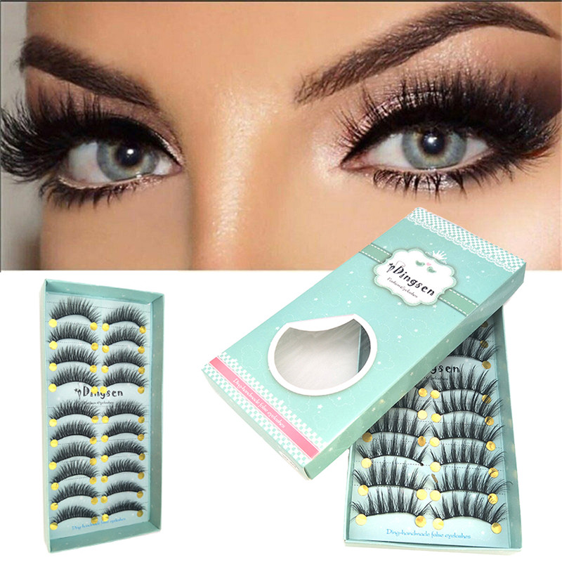 

10 pares 3D suave Faux Mink pelo pestañas postizas cruzadas pestañas esponjosas 6 estilos extensión ojo maquillaje herramientas