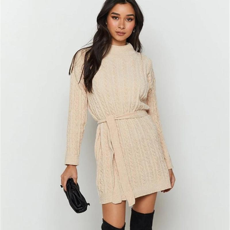belted jumper dress