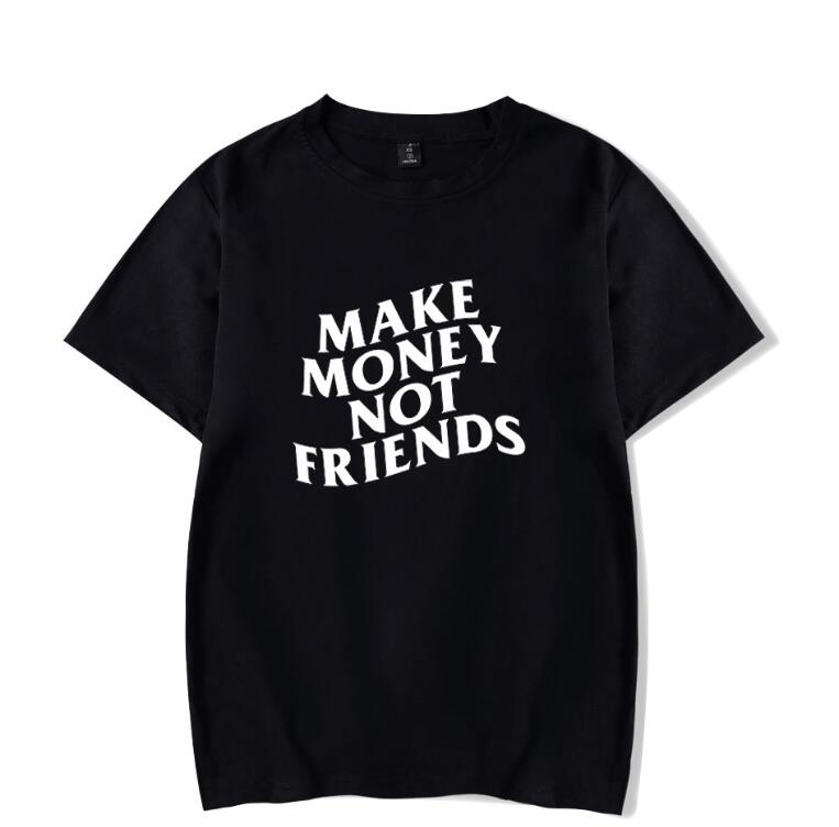 

Make Money Not Friends Tshirt O-Neck Men' T-shirt Women Short Sleeve Funny Tshirts Casual Unisex Harajuku Clothes Oversized, Navy
