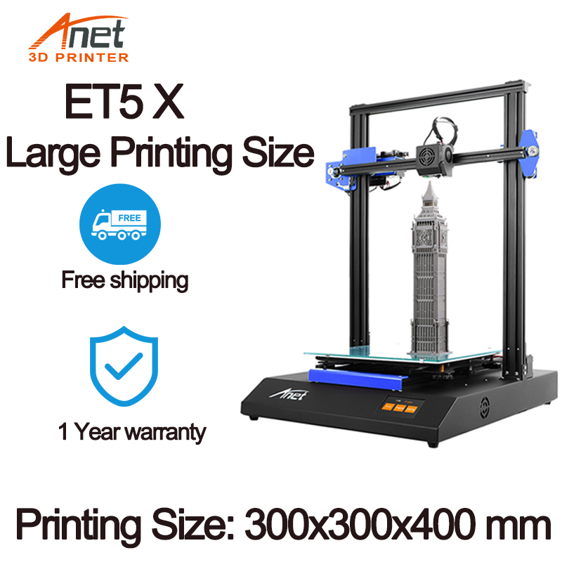 

Anet ET4/ET5X 3D Printer kit impressora 3d Full Metal Drucker Mean Well Power With 10M PLA Filament