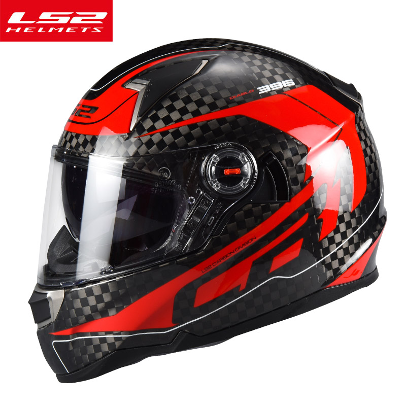 

LS2 FF396 full face motorcycle helmet Anti-fog 12K Carbon fiber Racing locomotive four seasons LS2 Helmets man ECE Certification