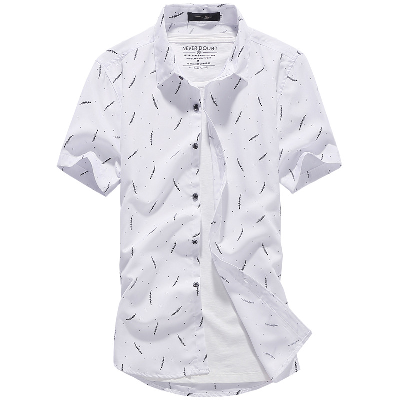 

Men's Shirt Summer New Men's Short-Sleeved Shirt Slim Style