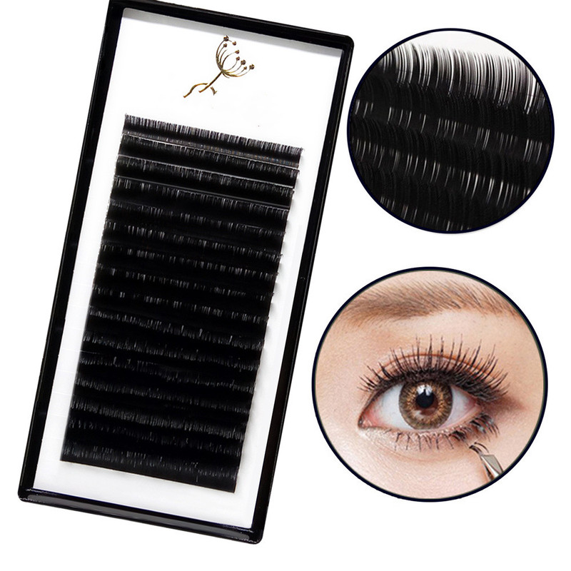 

Eyelash Extension 16 Lines/Tray Silk Cilios 3D Mink Soft Professionals Individual Eye Lash Extensions C/CC/D Curl False Lashes