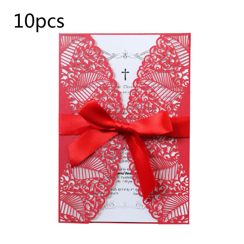 

10pcs Elegant Laser Cut Wedding Invitation Cards Greeting Card Customize Business With Cards Decor Party Supplies 2020 New