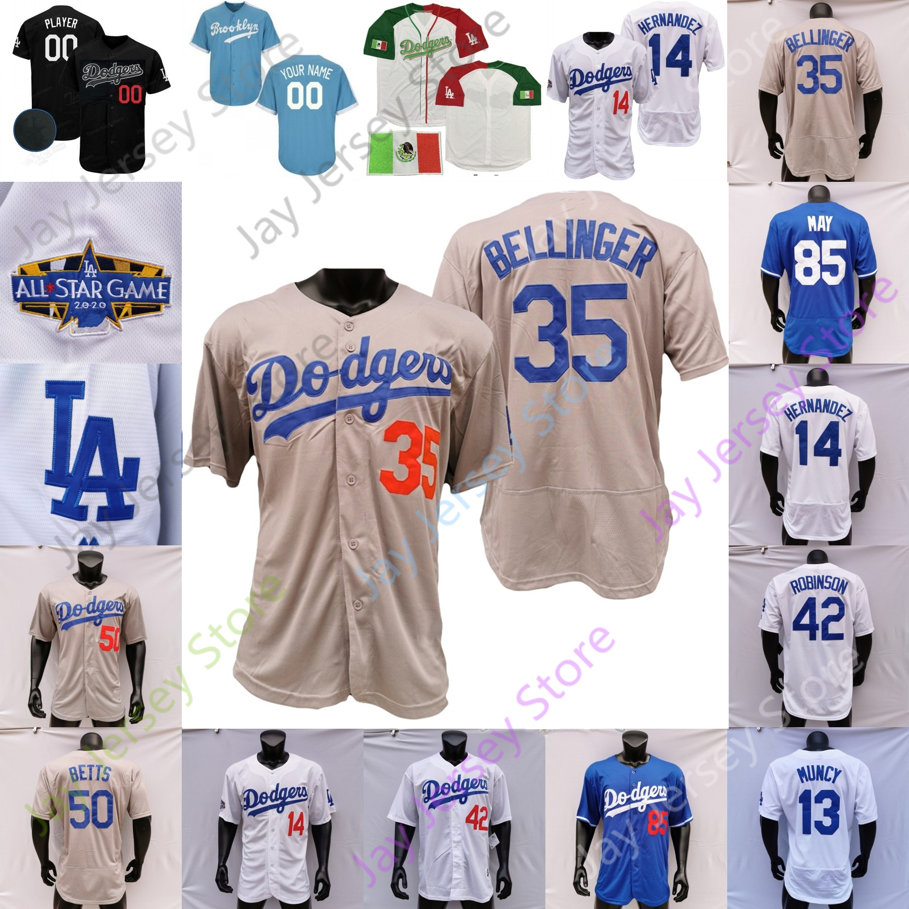 

Los Angeles Walker Buehler Clayton Kershaw Will Smith 14 Enrique Hernandez Corey Seager Justin Turner Cody Bellinger Robinson Betts, 2020 new fan's versions grey