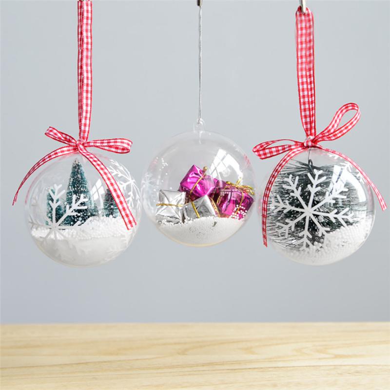

New Decorative Ball For Christmas Tree 7.5CM 1PC Creative Transparent Christmas Bauble Decorative Ball For Home Decor 1031#30