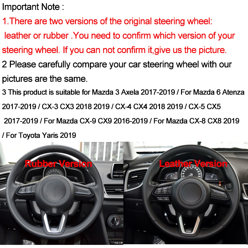 

Hand-sewed car steering wheel cover Suede Mazda 3 Axela 2017-2019 Mazda 6 Atenza 2017-2019 CX-3 CX-9 CX-5