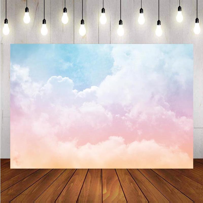 

Photography Backgrounds for Studio Kids Child Colorful Clouds Baby Shower Backdrop Birthday Party Photocall