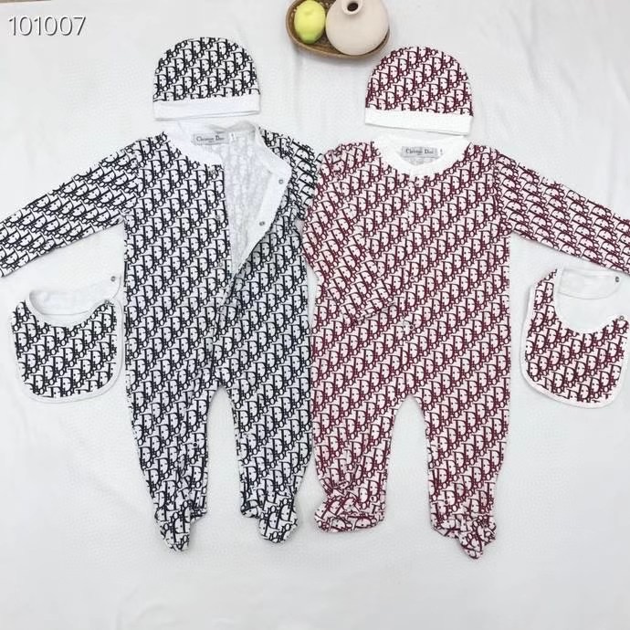

New Baby Rompers Toddler Infant Romper Baby Clothing Sets Boys Girls Full Sleeve Soft Lattice Jumpsuits Rompers Hat + Bib 3pcs/set Suit, F#